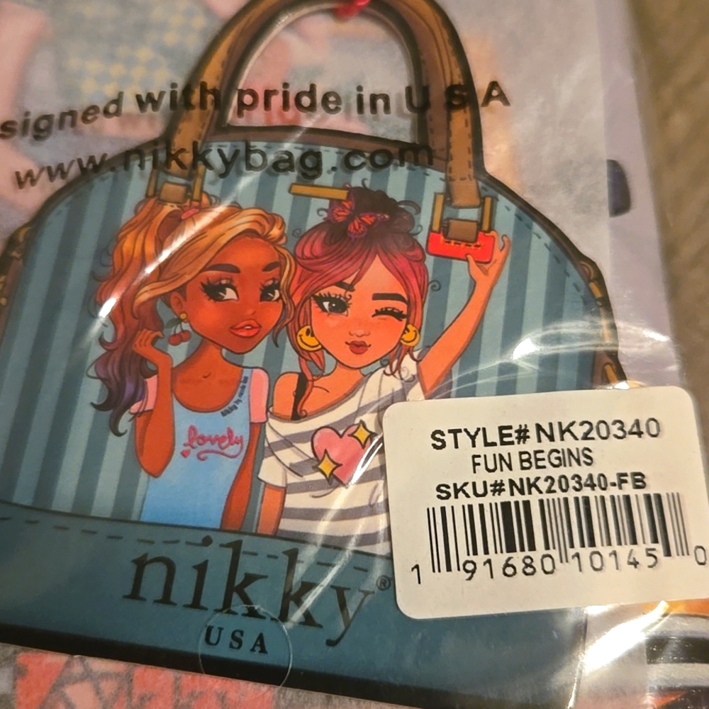 Nikky by Nicole Lee Phone & Sunglass Purse Accessory Bag "Fun Begins" Crossbody - Picture 7 of 7